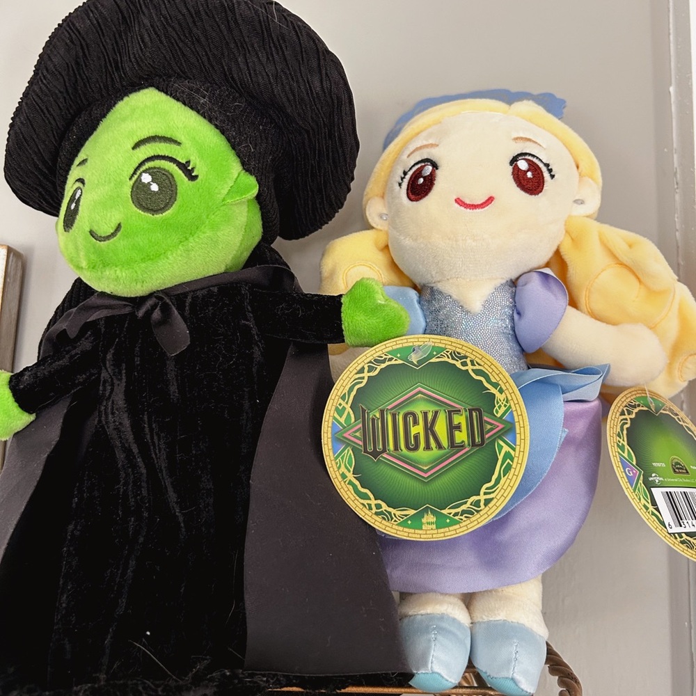 Brand New Wicked Elphaba and Glinda Regal Theatre Plush Dolls